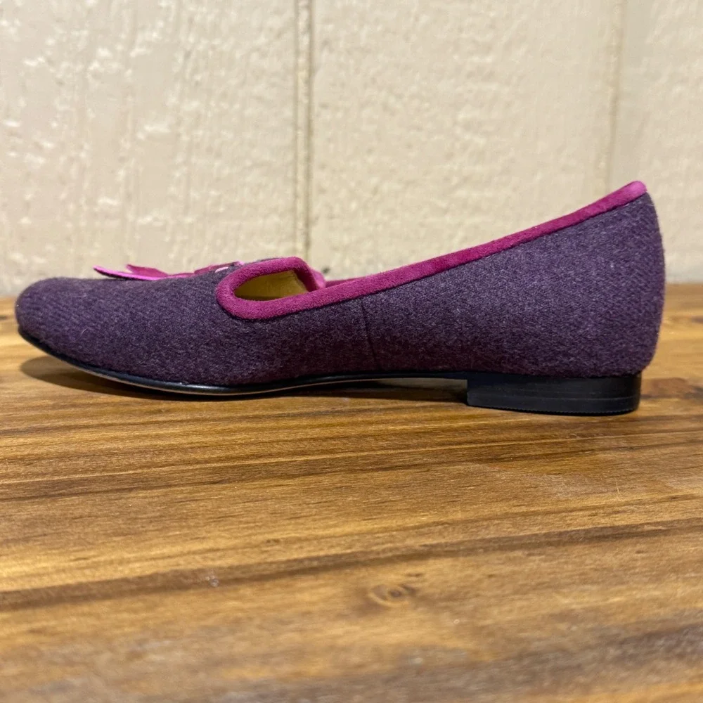 Cole Haan Sabrina Tassle Women's Purple Loafers with Pink Trim Size 5‎ - Picture 4 of 9